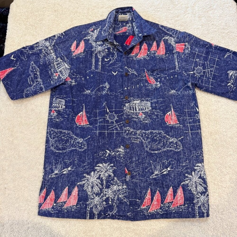 Go Barefoot Hawaiian Shirt Size M